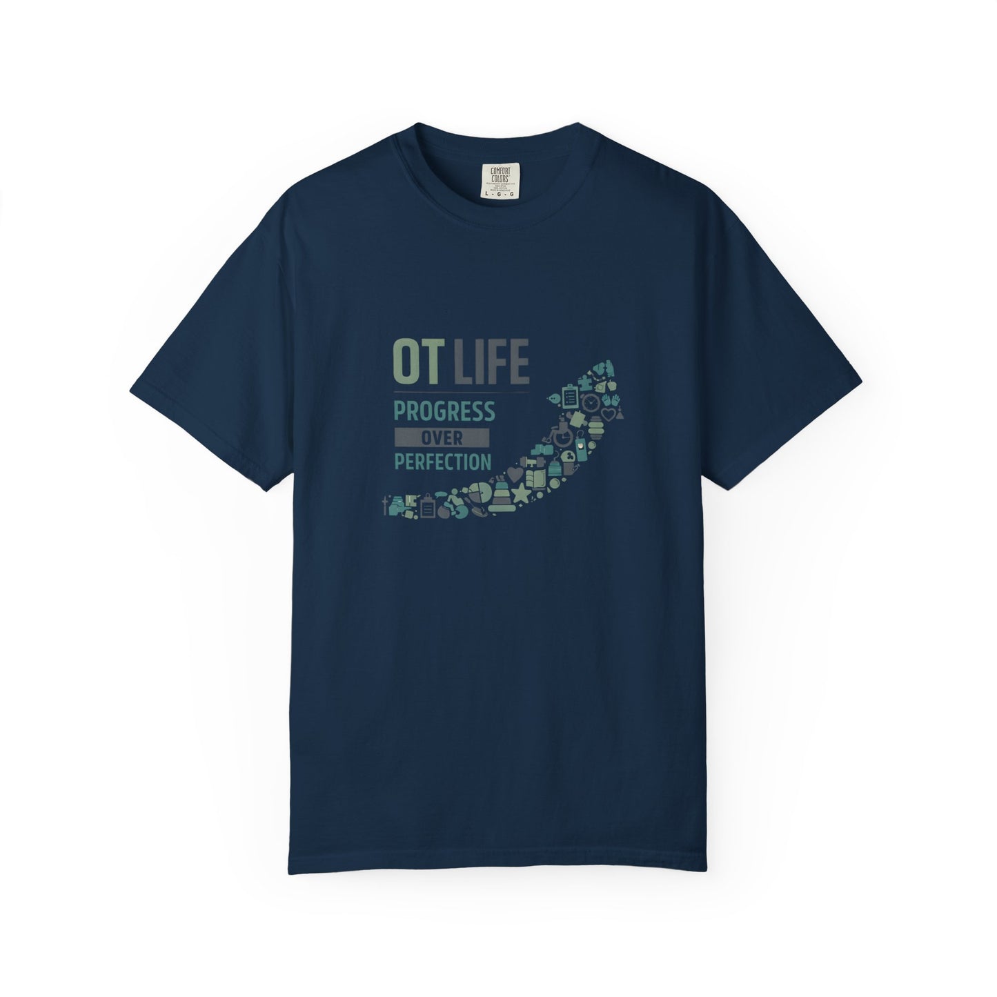 OT Life Progress Over Perfection T-Shirt | Occupational Therapy Arrow Design