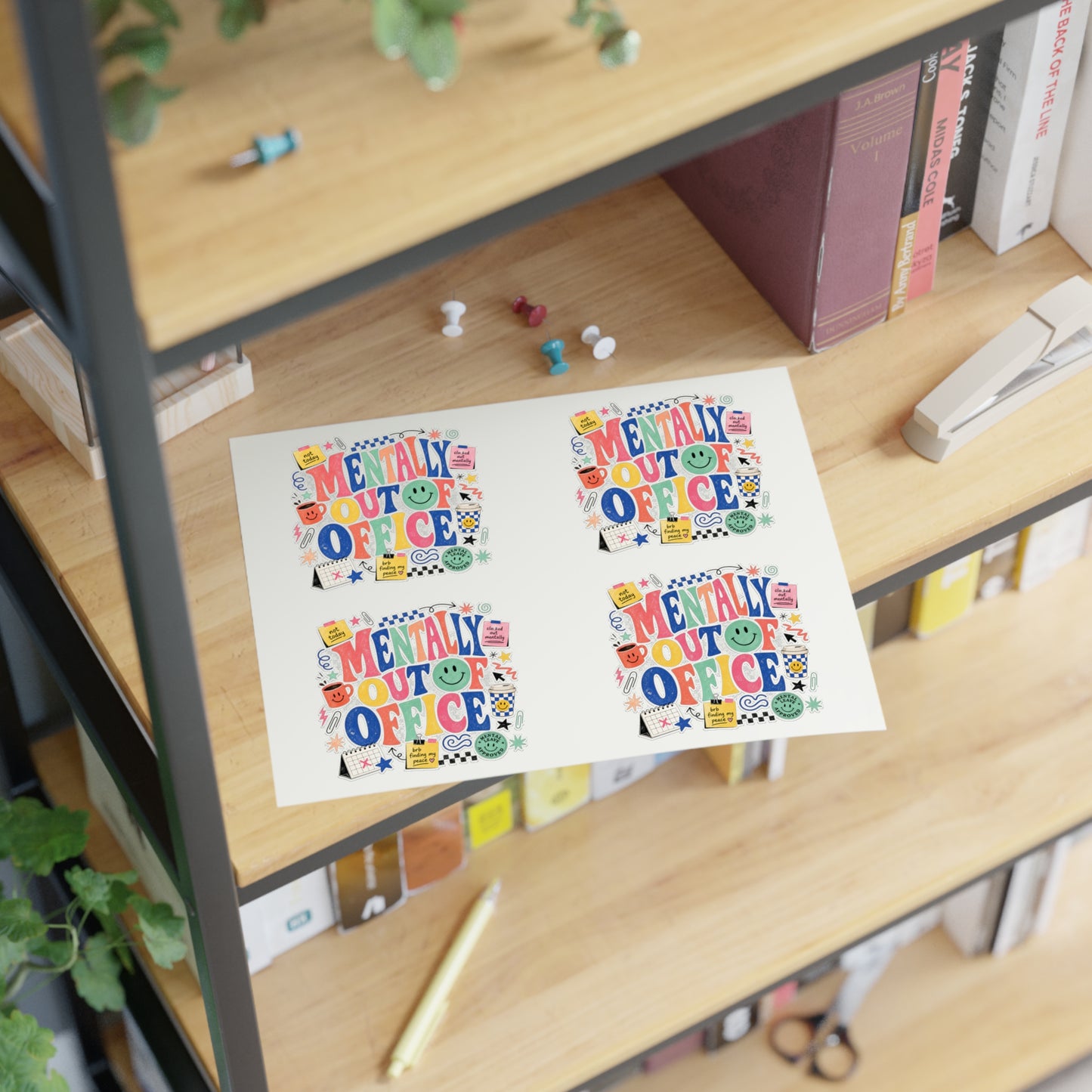 Mentally Out Of Office Sticker Sheets | Decorative Planner Stickers, Cute Office Humor