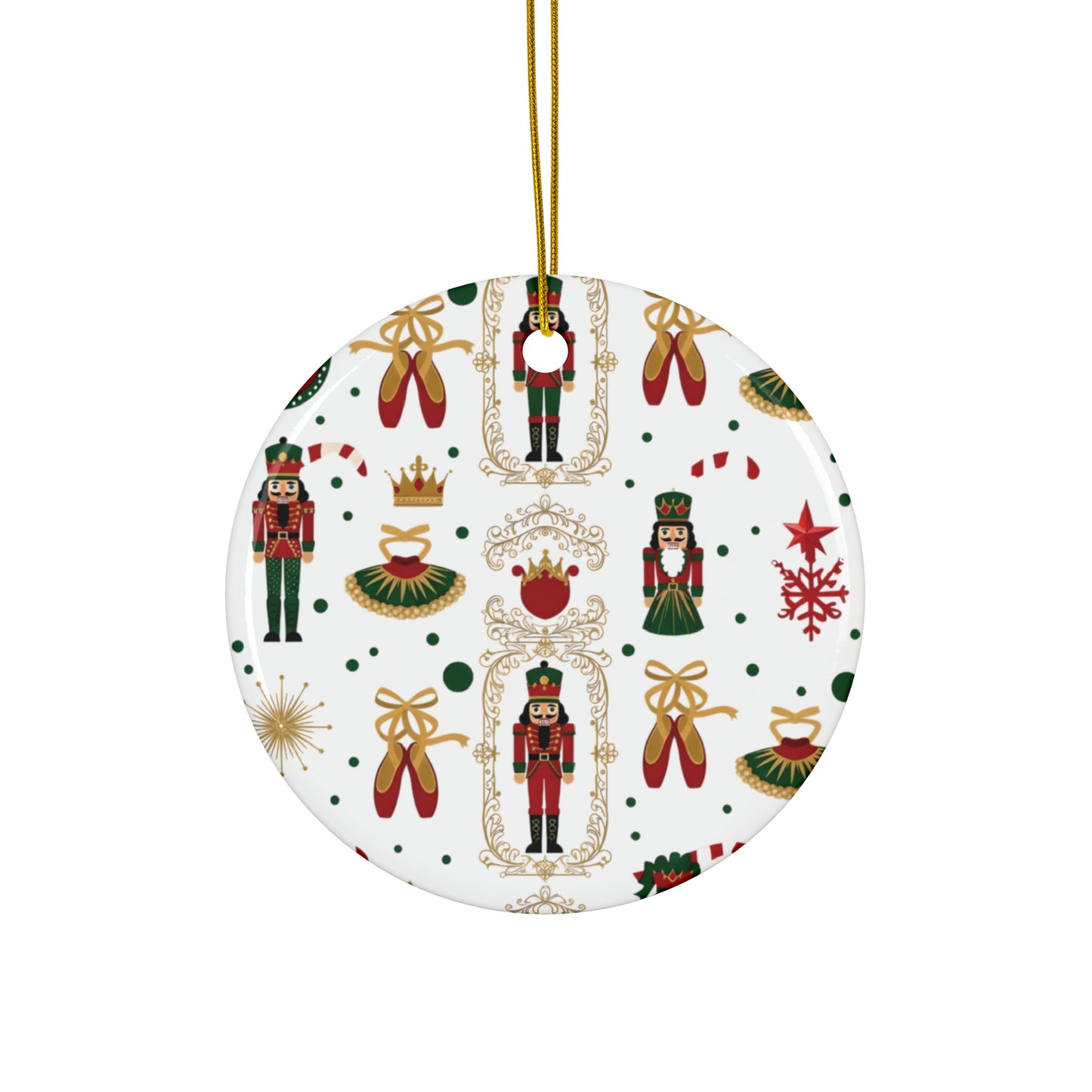 Nutcracker Pattern Ceramic Ornament | Star Shape Christmas Ornament