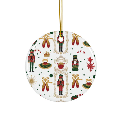 Nutcracker Pattern Ceramic Ornament | Star Shape Christmas Ornament