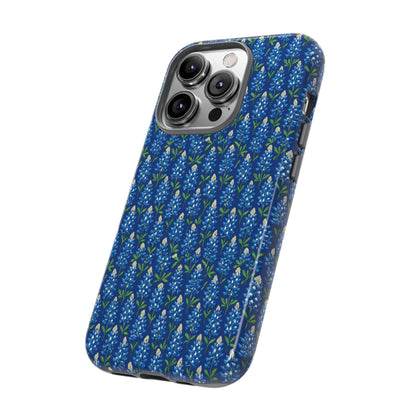 Phone Case, Texas Bluebonnet Tough Case, Navy Floral Phone Cover, Protective iPhone Case, Samsung Galaxy Case, Texas Wildflower Gift