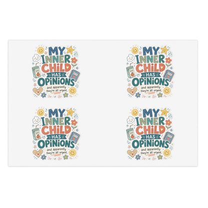 "My Inner Child Has Opinions" Capybara Sticker Sheet – Emotional Support Cute Animal Stickers