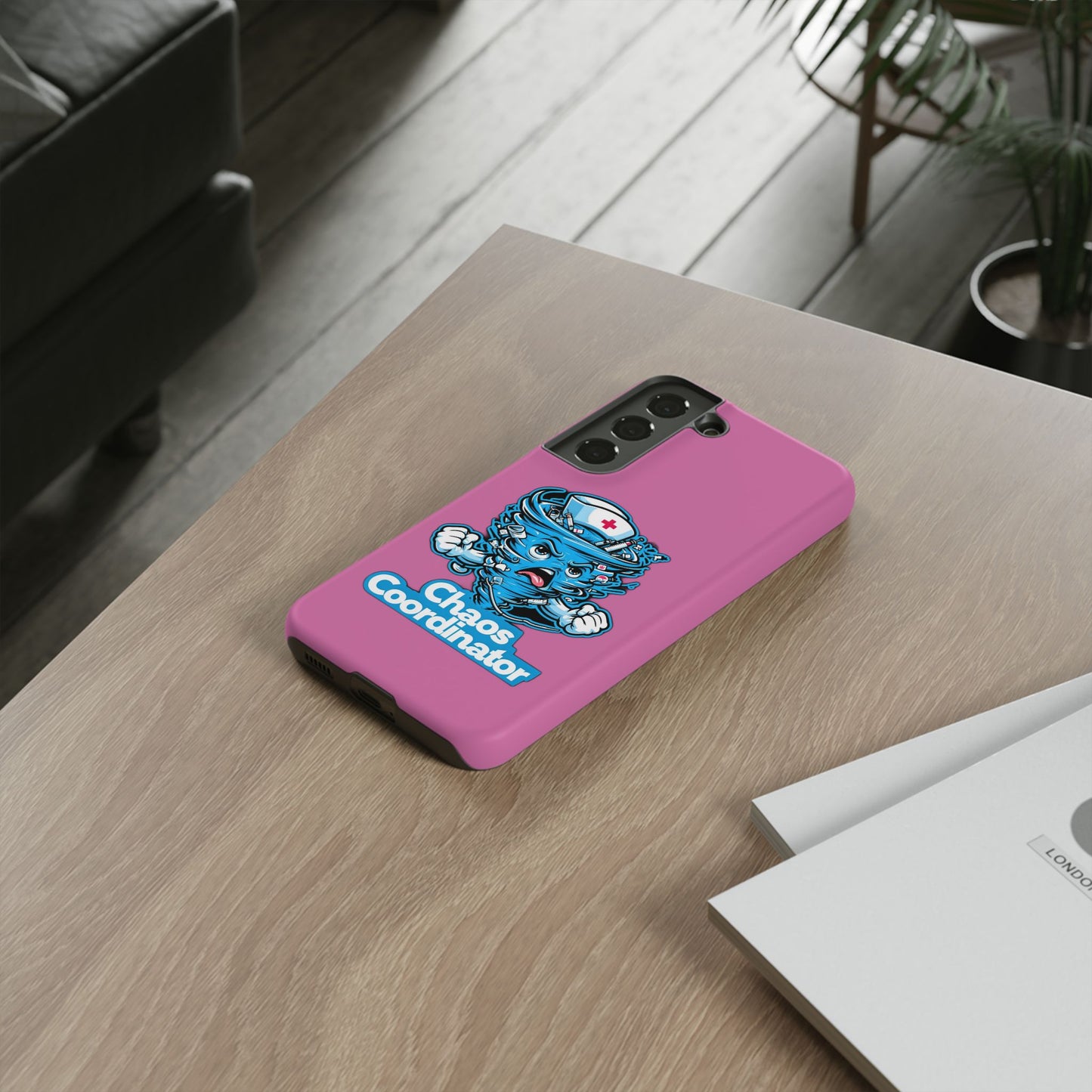 Chaos Coordinator Phone Case, Fun Nurse Gift, Tough Cases for Healthcare Heroes, Unique Cell Phone Cover, Funny Medical Humor/ Pink