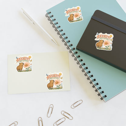 Anxiety? Meet Capybara Sticker Sheet | Cute Capybara Floral Decal
