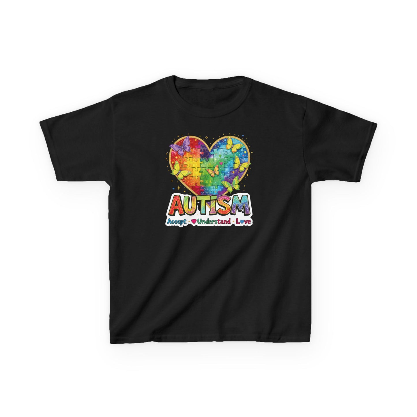 Autism Puzzle Heart Kids Tee | Accept Understand Love