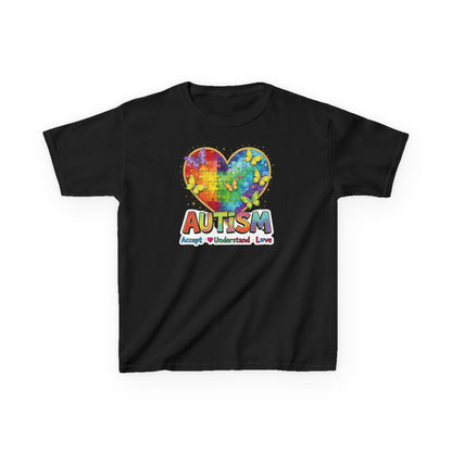 Autism Puzzle Heart Kids Tee | Accept Understand Love