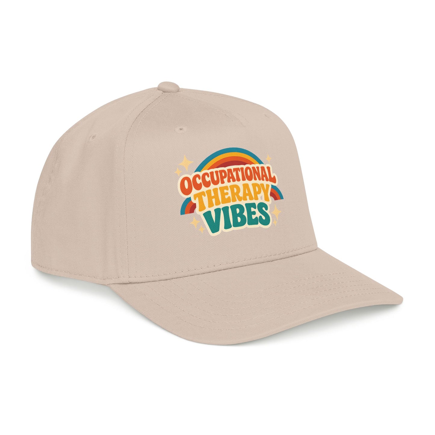 Occupational Therapy Vibes Cap | Retro Rainbow Mid Profile Baseball Cap