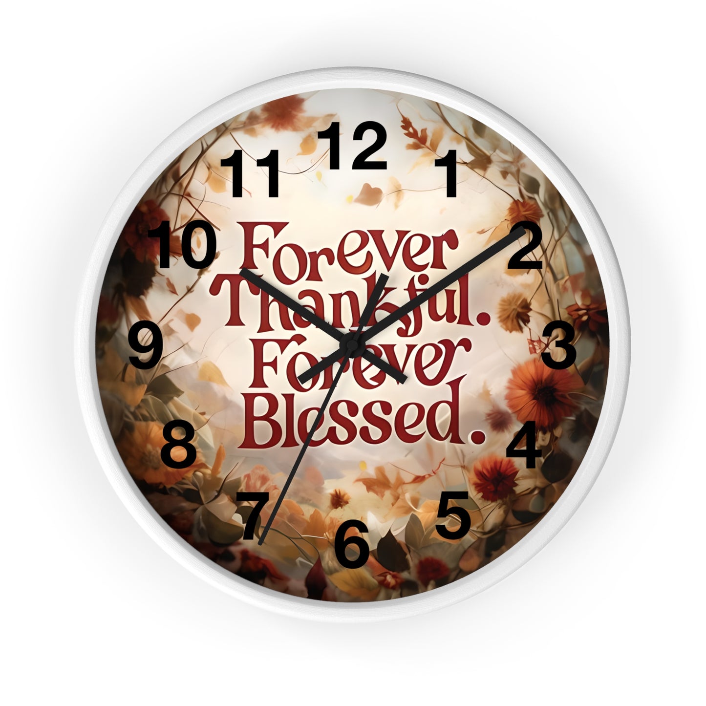 Forever Thankful Forever Blessed Wall Clock, Thankful Wall Decor, Blessed Home Decor, Religious Clock, Inspirational Gift