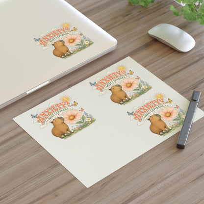 Anxiety? Meet Capybara Sticker Sheet | Cute Capybara Floral Decal