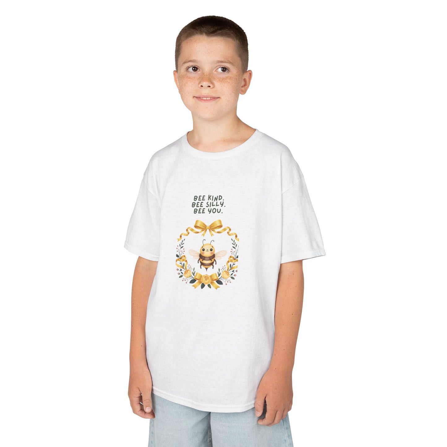 Bee Kind Bee Silly Bee You Kids T-Shirt | Cute Bee Wreath Design