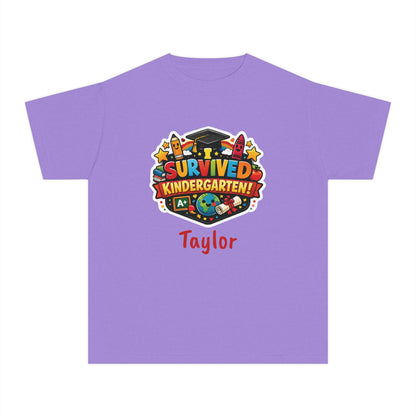 I Survived Kindergarten T-shirt | Kids Graduation Tee, Personalized Name Option