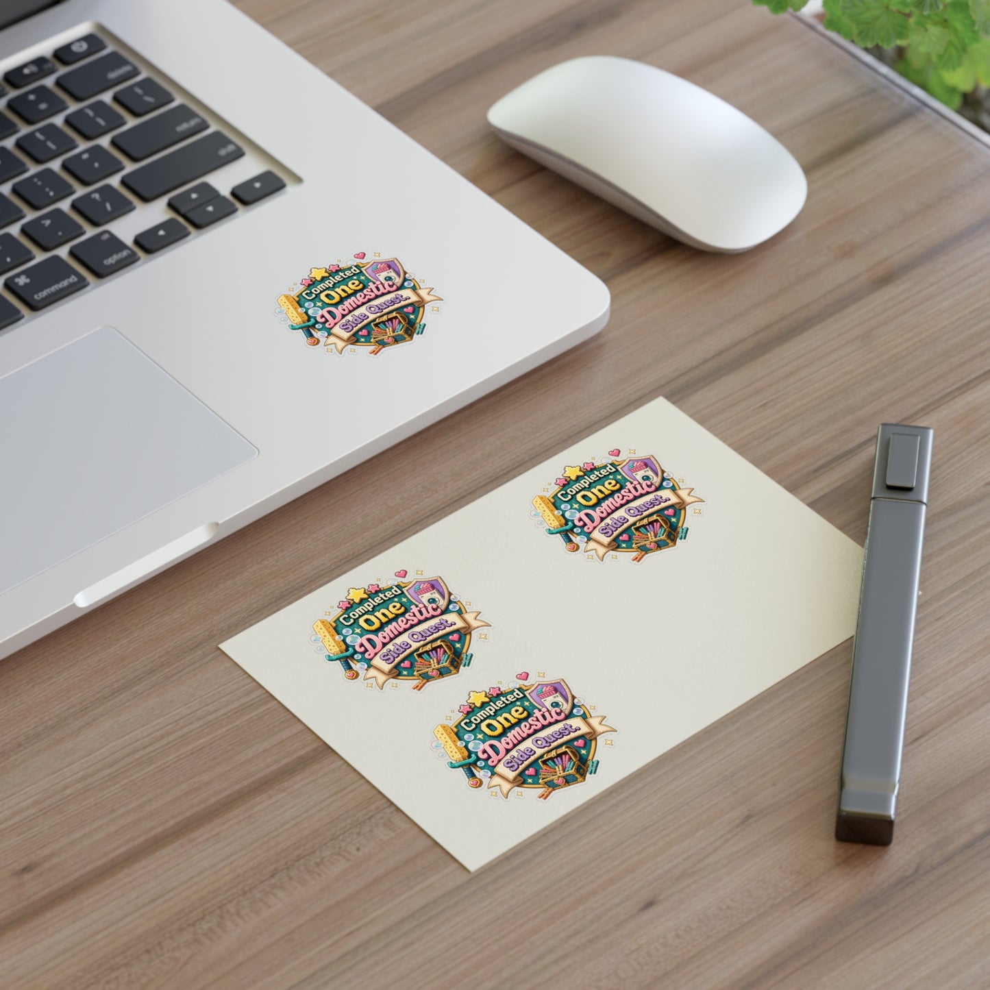 Completed One Domestic Side Quest Sticker Sheet | Cute Achievement Badge Stickers