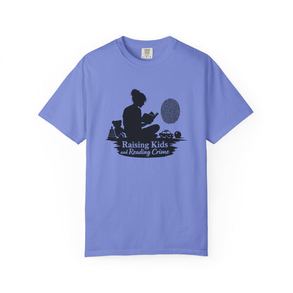 Raising Kids and Reading Crime T-shirt | Mom Reader Detective Design