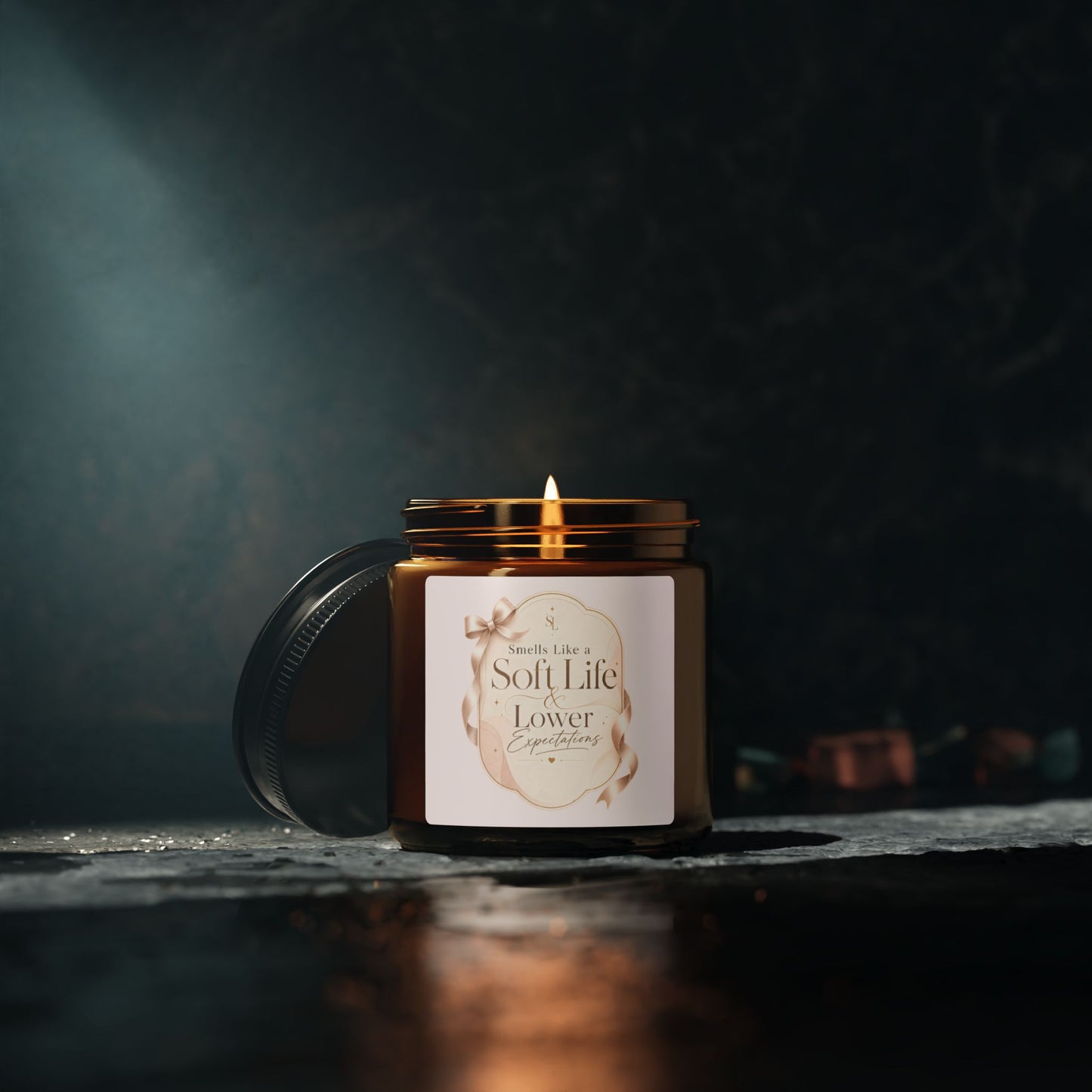 Soft Life Scented Candle amber jar | soy candle
