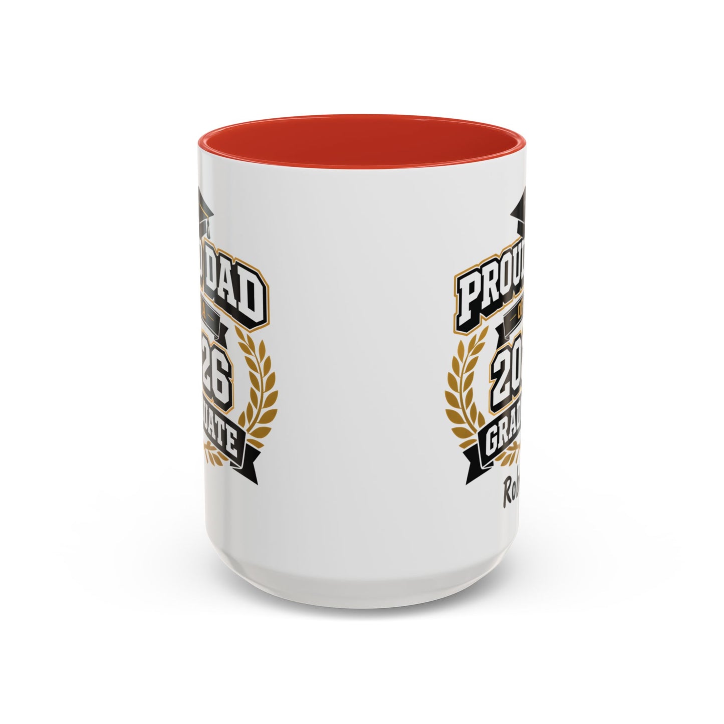 Proud Dad of a 2026 Graduate Mug | Custom Name Accent Coffee Mug
