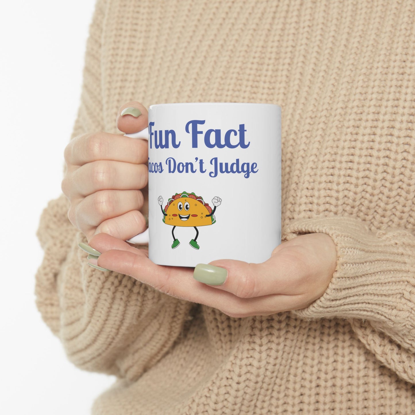 Fun Taco Fact Ceramic Mug - Perfect Gift for Taco Lovers, Foodie Gifts, Kitchen Decor, Quirky Coffee Cup, Humorous Kitchenware