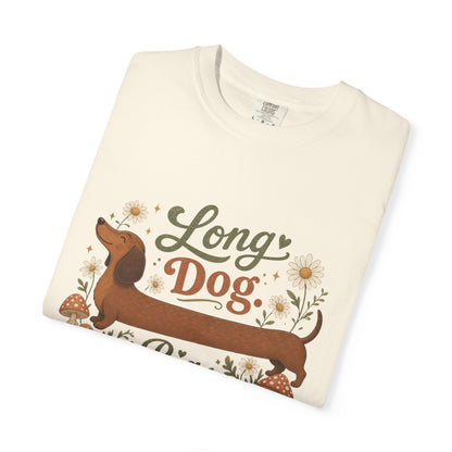 Long Dog Big Personality Dachshund T-shirt | Cute Sausage Dog Floral Design