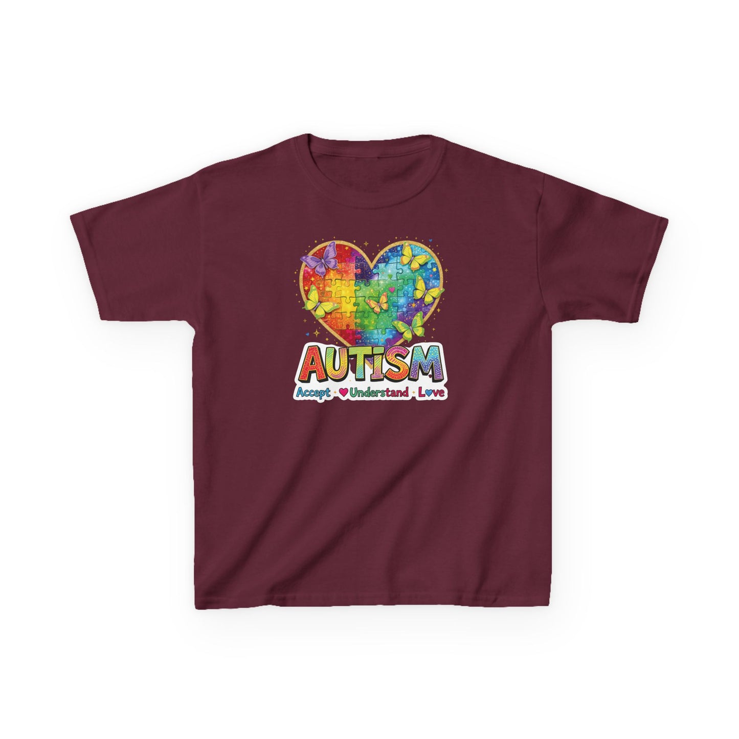 Autism Puzzle Heart Kids Tee | Accept Understand Love