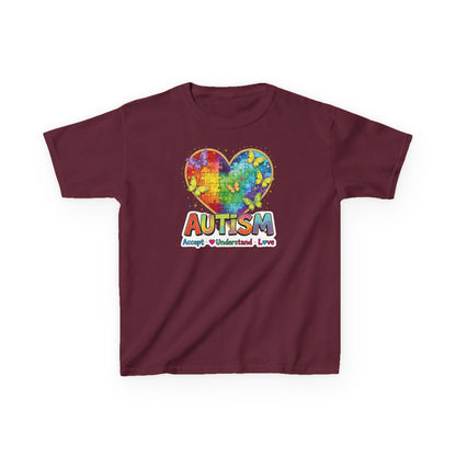 Autism Puzzle Heart Kids Tee | Accept Understand Love