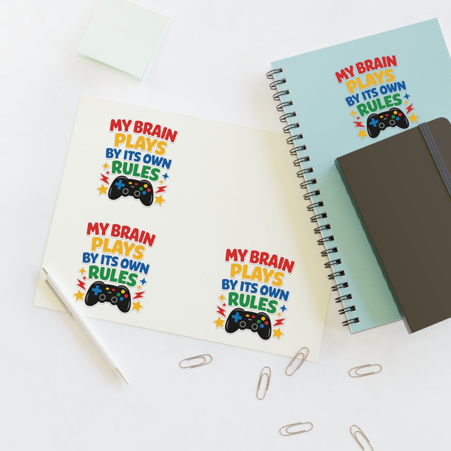 My Brain Plays By Its Own Rules Sticker Sheet | Autism Awareness Stickers