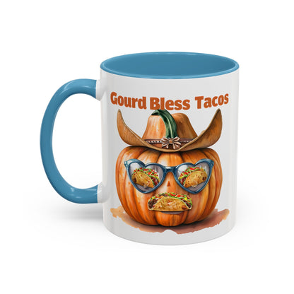 Gourd Bless Tacos Coffee Mug - Perfect for Fall, Halloween, Thanksgiving, Taco Lovers, Kitchen Decor