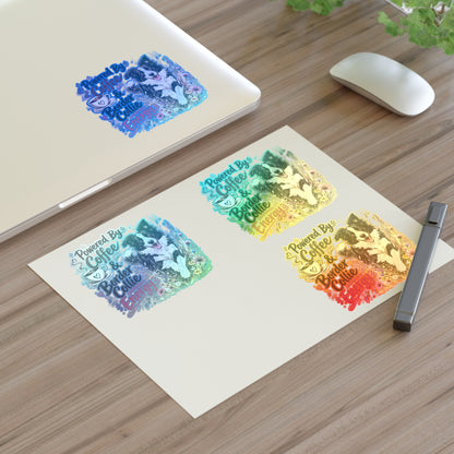 Powered by Coffee & Border Collie Energy Sticker Sheet | Dog Lover Planner Stickers