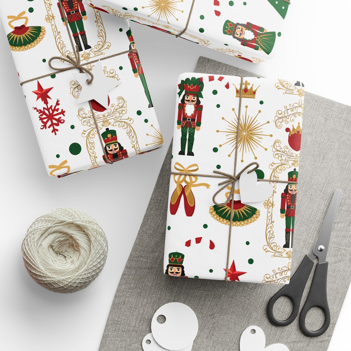 Nutcracker Pattern Wrapping Paper | Christmas Holiday Gift Wrap Roll