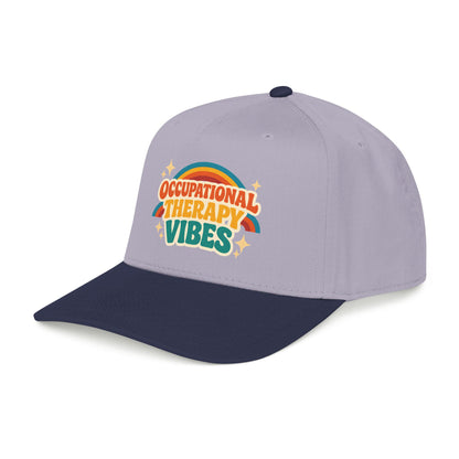 Occupational Therapy Vibes Cap | Retro Rainbow Mid Profile Baseball Cap