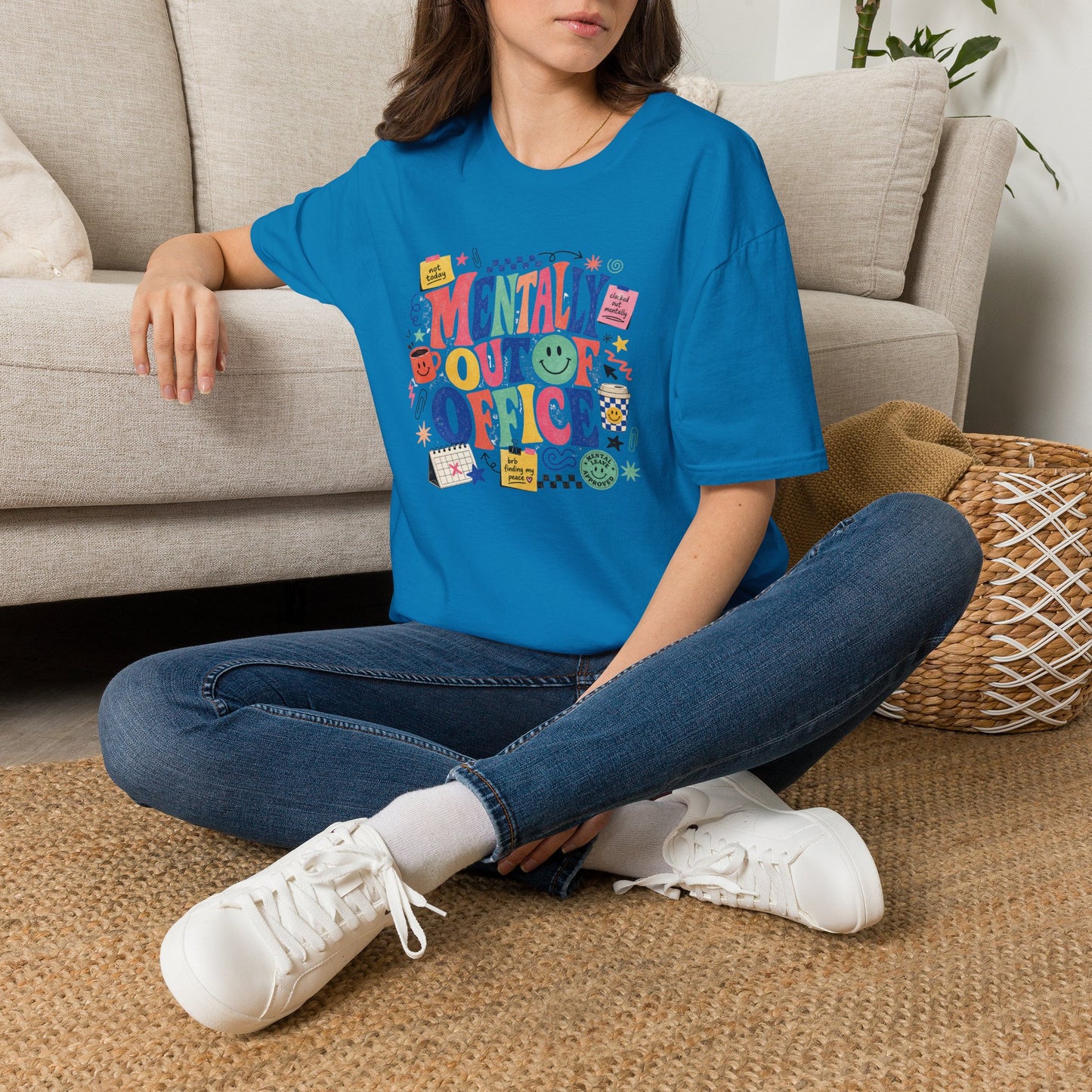Mentally Out Of Office T-Shirt | Colorful Retro Graphic