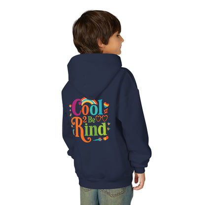 Cool 2 Be Kind Hoodie | Youth Hooded Sweatshirt, Colorful Rainbow Kindness Design