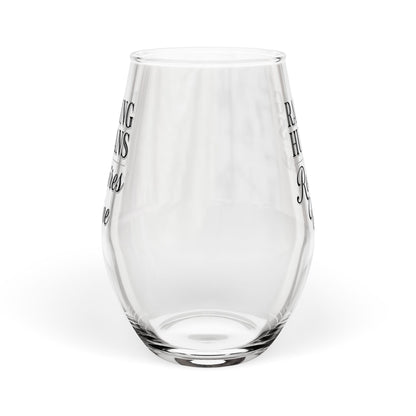 Raising Humans Requires Wine Stemless Wine Glass | Mom Parent Humor