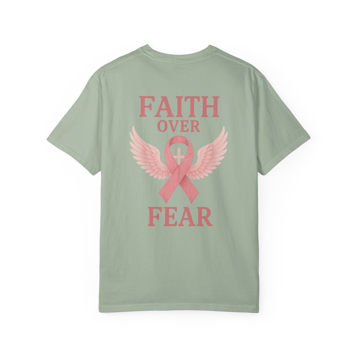Faith Over Fear Angel Wings T-shirt, Breast Cancer Awareness Tee, Unisex Shirt, Religious Gift, Inspirational Clothing