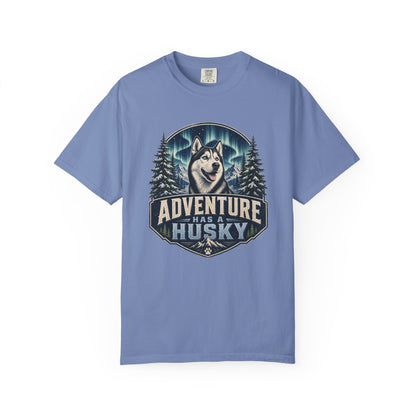 Adventure Has a Husky T-shirt | Husky Dog Graphic, Northern Lights, Outdoors
