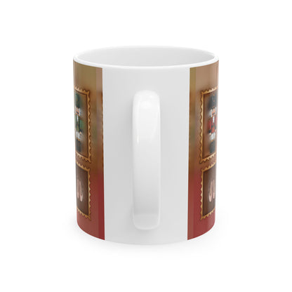 Nutcracker Pattern Mug | Christmas Nutcracker Tiles Coffee Cup