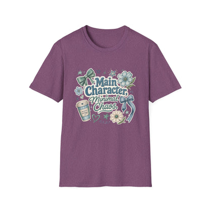 Main Character Minimal Chaos T-Shirt | Floral Bows Stars Design