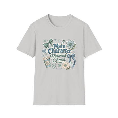 Main Character Minimal Chaos T-Shirt | Floral Bows Stars Design