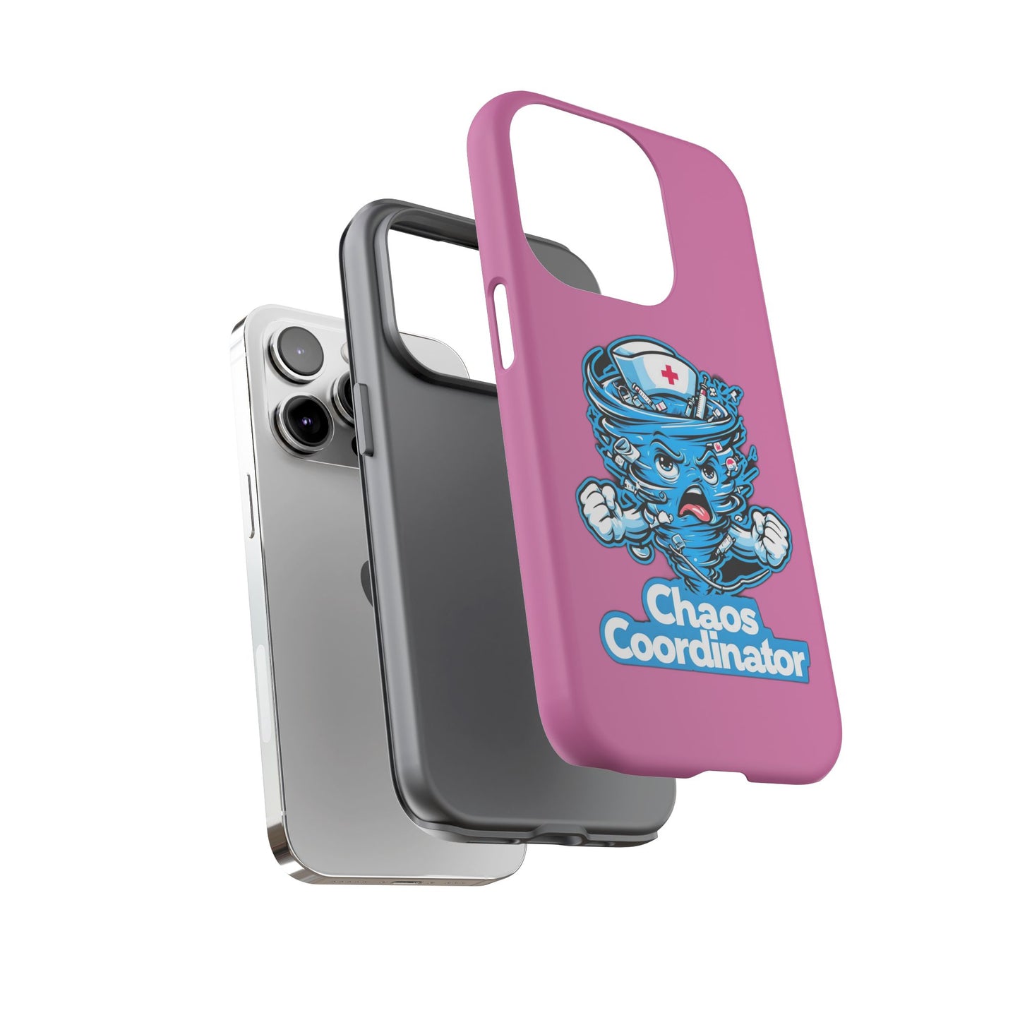 Chaos Coordinator Phone Case, Fun Nurse Gift, Tough Cases for Healthcare Heroes, Unique Cell Phone Cover, Funny Medical Humor/ Pink
