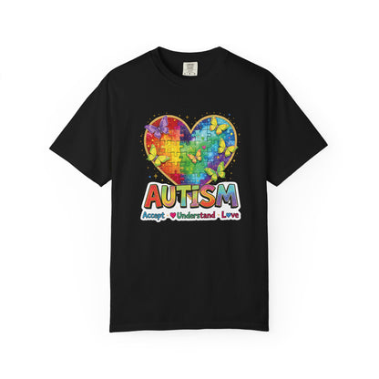Autism Puzzle Heart T-shirt | Accept Understand Love
