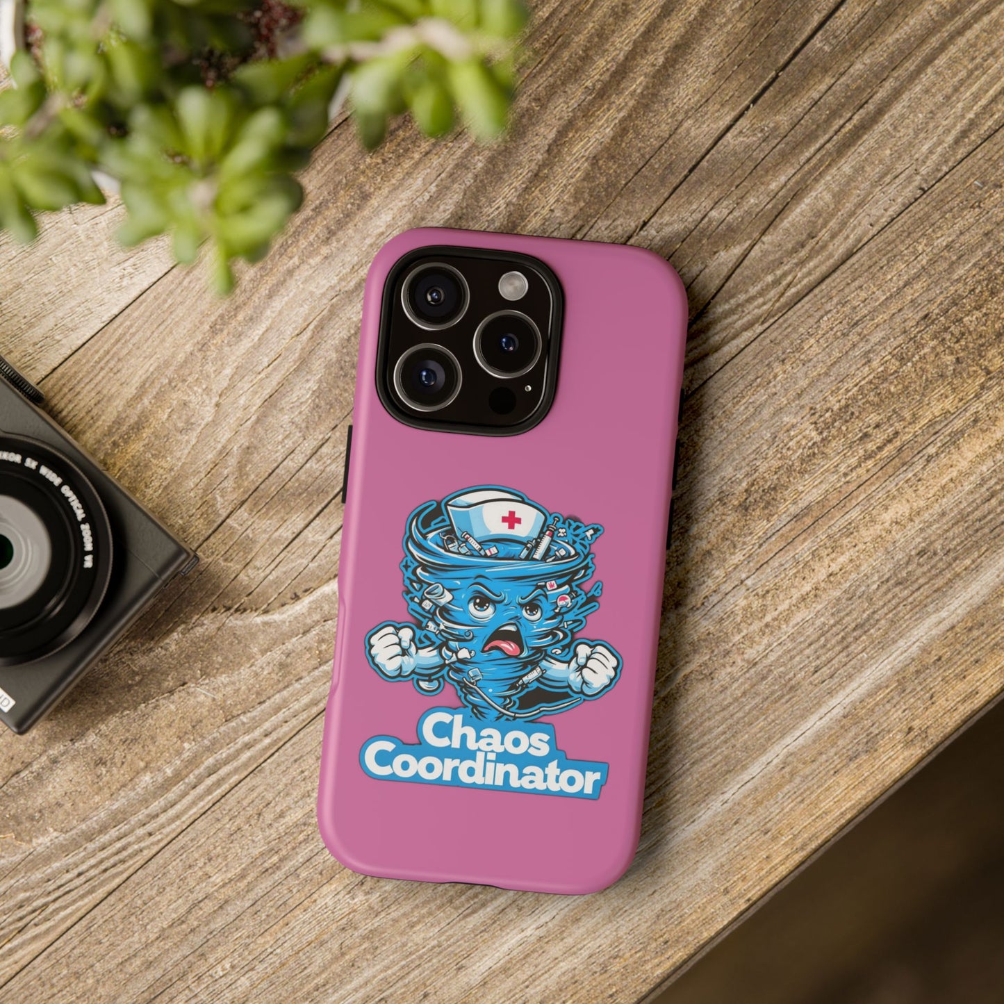 Chaos Coordinator Phone Case, Fun Nurse Gift, Tough Cases for Healthcare Heroes, Unique Cell Phone Cover, Funny Medical Humor/ Pink