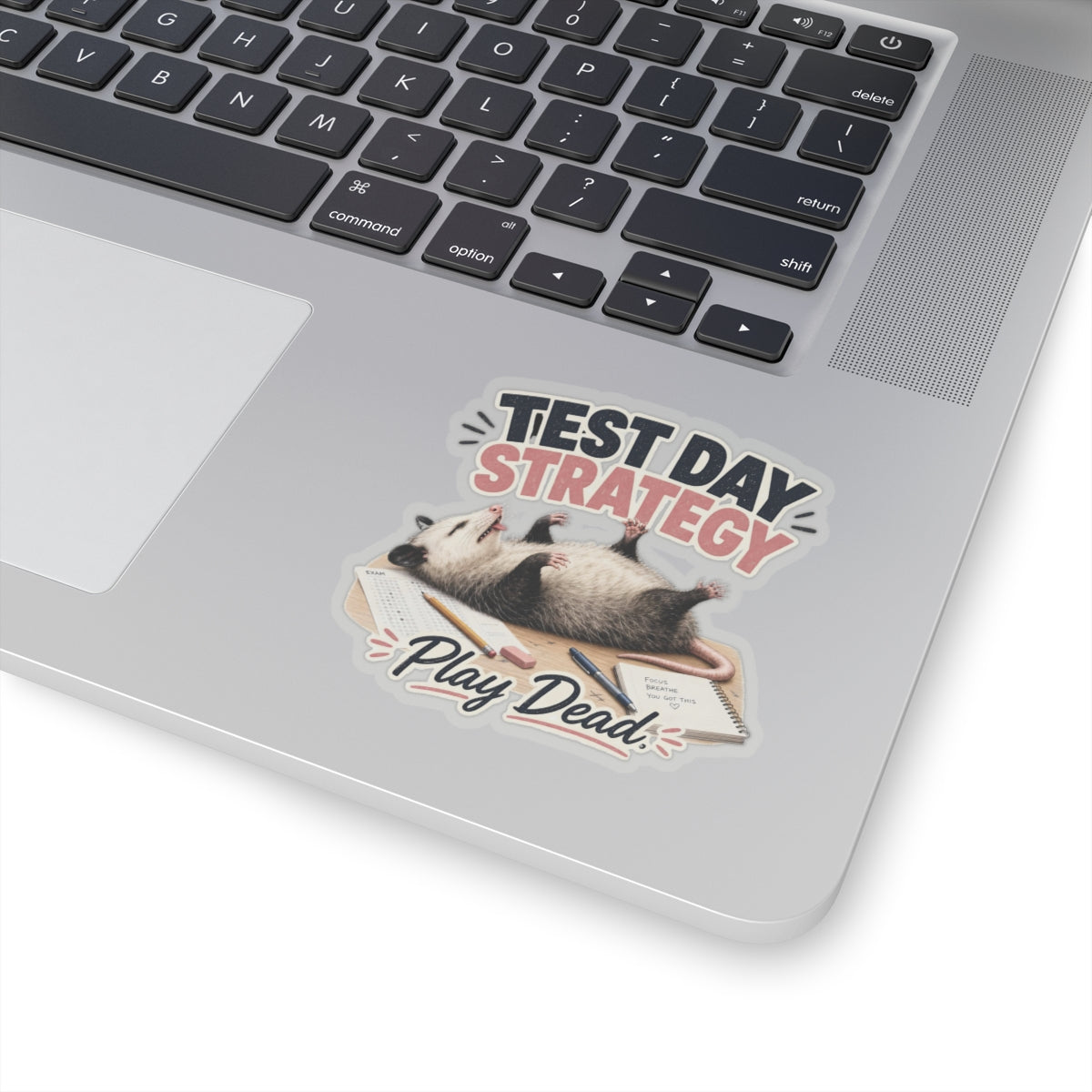 Test Day Strategy Play Dead Sticker | Kiss-Cut Study Humor