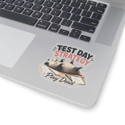 Test Day Strategy Play Dead Sticker | Kiss-Cut Study Humor