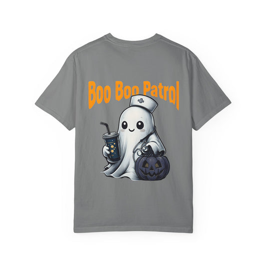 Halloween Ghost 'Boo Boo Patrol' T-Shirt, Unisex Graphic Tee, Fun Fall Apparel, Spooky Season Top, Nurse Halloween Fashion