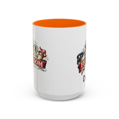 250 Years of Freedom Coffee Mug | Personalized Name - America 250th Anniversary, Semiquincentennial, Patriotic Gift, Heritage Celebration