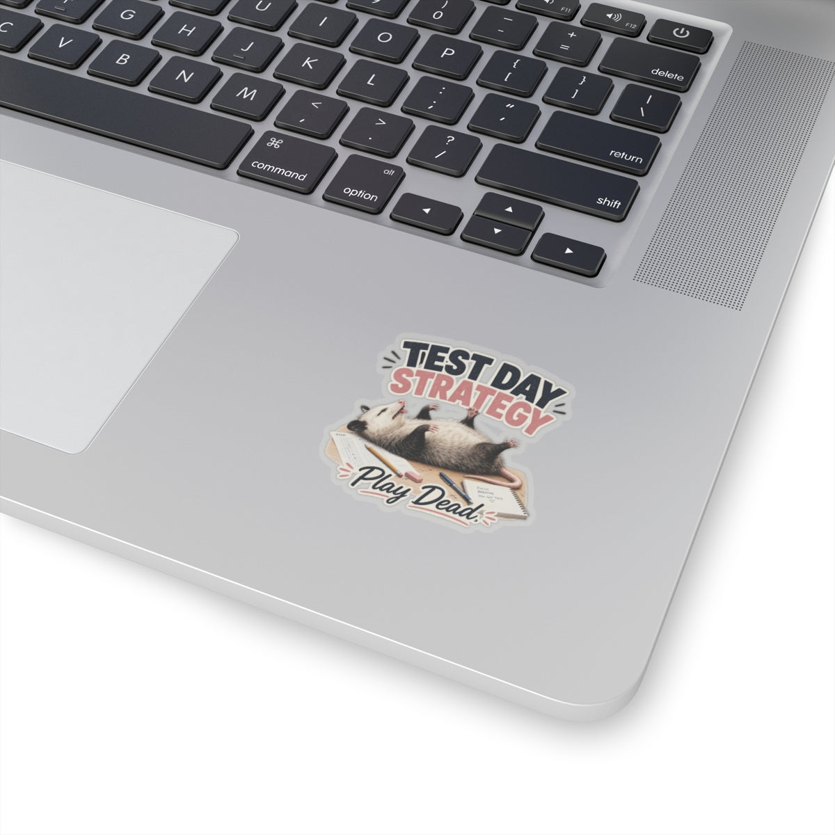 Test Day Strategy Play Dead Sticker | Kiss-Cut Study Humor