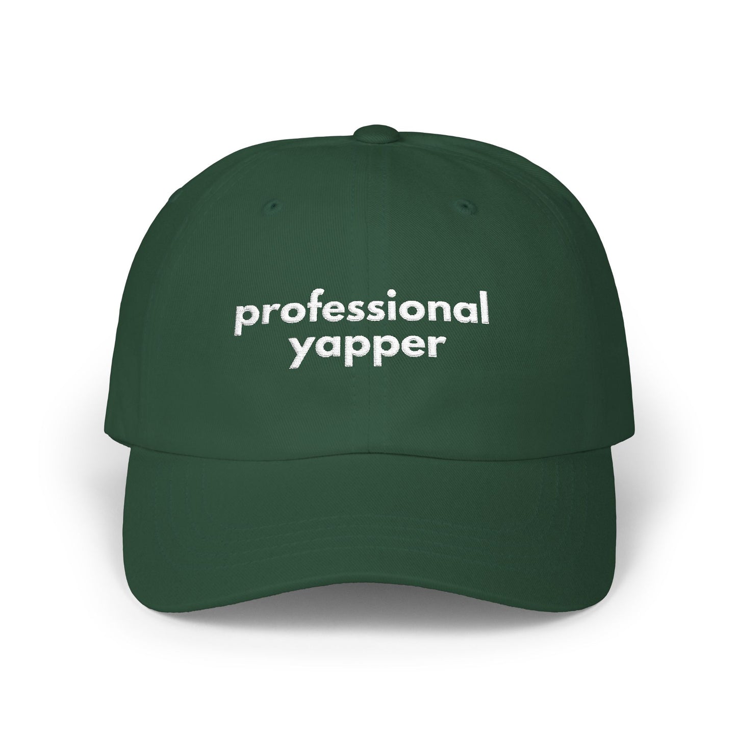 Professional Yapper Dad Cap | Humorous Baseball Hat, Embroidered Text
