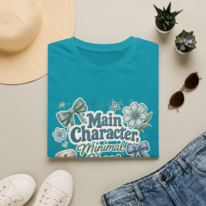 Main Character Minimal Chaos T-Shirt | Floral Bows Stars Design