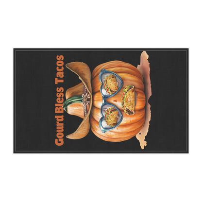 Festive Taco Lover's Tea Towels, Gourd Bless Tacos Kitchen Decor, Fall Kitchen Gift, Funny Halloween Homeware, Pumpkin Art Towels