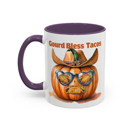 Gourd Bless Tacos Coffee Mug - Perfect for Fall, Halloween, Thanksgiving, Taco Lovers, Kitchen Decor