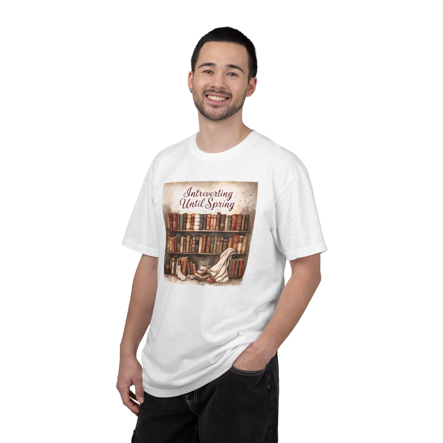 Introverting Until Spring T-Shirt, Cozy Literary Tee, Perfect Gift for Book Lovers, Spring Vibes Shirt, Relaxed Fit Fashion