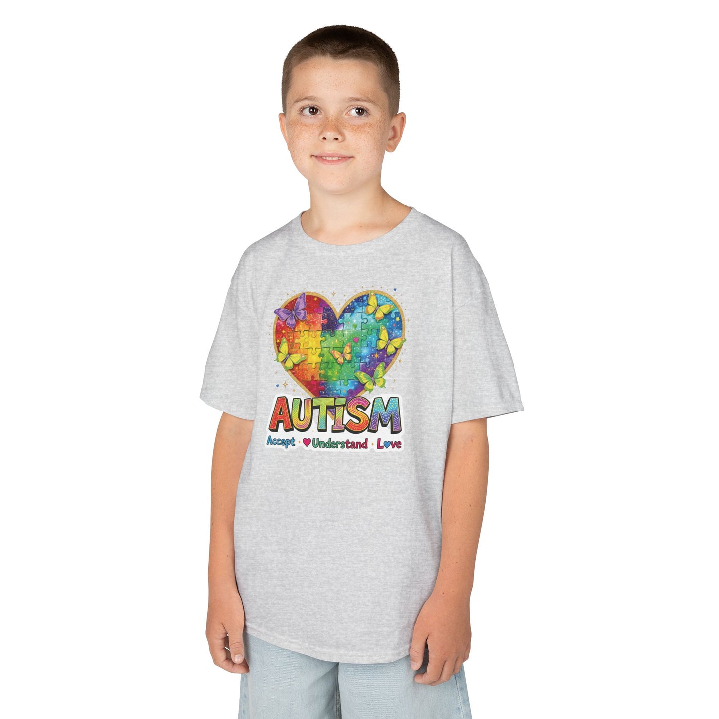 Autism Puzzle Heart Kids Tee | Accept Understand Love